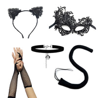 Black Cat Costume Set for Women Halloween Decoration Phoenix Style