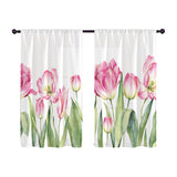 Pair of Kitchen Curtains Room Door Blackout Curtains Home Decor Pink