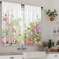 Pair of Kitchen Curtains Room Door Blackout Curtains Home Decor Multi-color