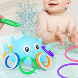 Octopus Pool Water Toy Toddle Bath Toy Octopus Spray Induction Floating Toy for Children Blue