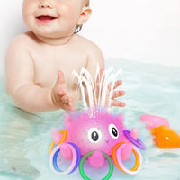 Octopus Pool Water Toy Toddle Bath Toy Octopus Spray Induction Floating Toy for Children Pink