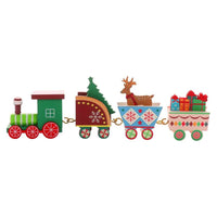 Wooden Christmas Train DIY Christmas Train Ornament Gift Xmas Decoration Style 1