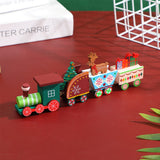 Wooden Christmas Train DIY Christmas Train Ornament Gift Xmas Decoration Style 1