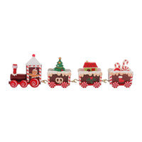 Wooden Christmas Train DIY Christmas Train Ornament Gift Xmas Decoration Style 2