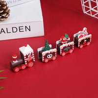 Wooden Christmas Train DIY Christmas Train Ornament Gift Xmas Decoration Style 2