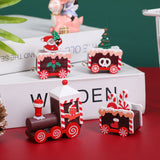 Wooden Christmas Train DIY Christmas Train Ornament Gift Xmas Decoration Style 2