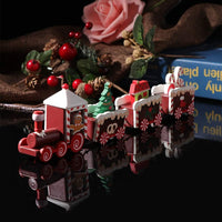 Wooden Christmas Train DIY Christmas Train Ornament Gift Xmas Decoration Style 2