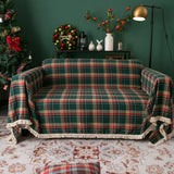 Christmas Printed Slipcover Sofa Cover Couch Protective Cover Christmas Decoration Green