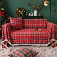 Christmas Printed Slipcover Sofa Cover Couch Protective Cover Christmas Decoration Red