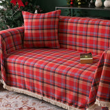 Christmas Printed Slipcover Sofa Cover Couch Protective Cover Christmas Decoration Red