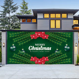 Christmas Garage Door Banner Decoration Hanging Christmas Backdrop Decoration Green