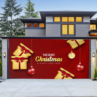 Christmas Garage Door Banner Decoration Hanging Christmas Backdrop Decoration Red