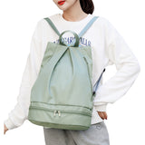 Travel Sports Dry and Wet Separation Backpack with Shoes Compartment Green