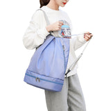 Travel Sports Dry and Wet Separation Backpack with Shoes Compartment Blue