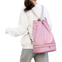 Travel Sports Dry and Wet Separation Backpack with Shoes Compartment Pink