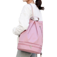 Travel Sports Dry and Wet Separation Backpack with Shoes Compartment Pink