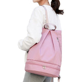 Travel Sports Dry and Wet Separation Backpack with Shoes Compartment Pink