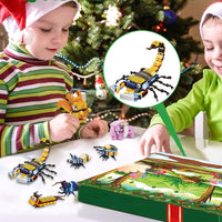 24 Days Christmas Advent Calendar Insect Dinosaur Building Blocks Toy Countdown Calendar Xmas Blind Box