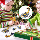 24 Days Christmas Advent Calendar Insect Dinosaur Building Blocks Toy Countdown Calendar Xmas Blind Box