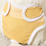 2Pcs Reusable Female Dog Nappy Diapers Hygiene Sanitary Pants Underpants Yellow