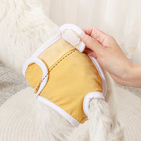 2Pcs Reusable Female Dog Nappy Diapers Hygiene Sanitary Pants Underpants Yellow