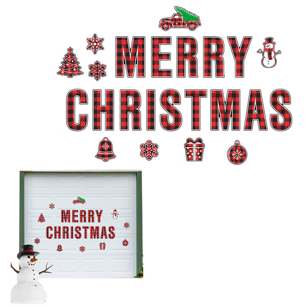 24-Piece Magnetic Christmas Garage Door Decoration Set Garage Door Decorative Decal Xmas Party Decor