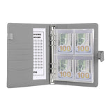 100 Envelope Challenge Binder Budget Planner Savings Book with 200 Card Slots Grey