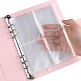 100 Envelope Challenge Binder Budget Planner Savings Book with 200 Card Slots Pink