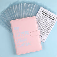 100 Envelope Challenge Binder Budget Planner Savings Book with 200 Card Slots Pink