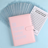 100 Envelope Challenge Binder Budget Planner Savings Book with 200 Card Slots Pink