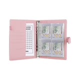 100 Envelope Challenge Binder Budget Planner Savings Book with 200 Card Slots Pink