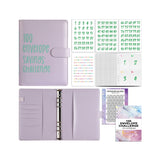 100 Envelope Challenge Binder Budget Planner Savings Book with 200 Card Slots Purple