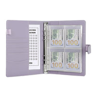 100 Envelope Challenge Binder Budget Planner Savings Book with 200 Card Slots Purple