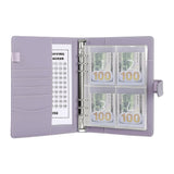 100 Envelope Challenge Binder Budget Planner Savings Book with 200 Card Slots Purple