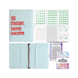 Envelope Challenge Binder Budget Planner Savings Book with 200 Card Slots Blue