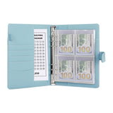 Envelope Challenge Binder Budget Planner Savings Book with 200 Card Slots Blue