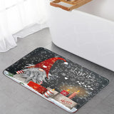 3Pcs Set Christmas Non-Slip Bathroom Floor Mat Toilet Lid Cover Toilet Mat Bathroom Decor Style 4