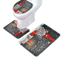 3Pcs Set Christmas Non-Slip Bathroom Floor Mat Toilet Lid Cover Toilet Mat Bathroom Decor Style 4