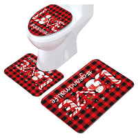 3Pcs Set Christmas Non-Slip Bathroom Floor Mat Toilet Lid Cover Toilet Mat Bathroom Decor Style 2