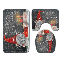 3Pcs Set Christmas Non-Slip Bathroom Floor Mat Toilet Lid Cover Toilet Mat Bathroom Decor Style 4