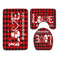 3Pcs Set Christmas Non-Slip Bathroom Floor Mat Toilet Lid Cover Toilet Mat Bathroom Decor Style 2