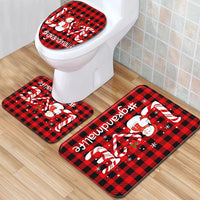 3Pcs Set Christmas Non-Slip Bathroom Floor Mat Toilet Lid Cover Toilet Mat Bathroom Decor Style 2