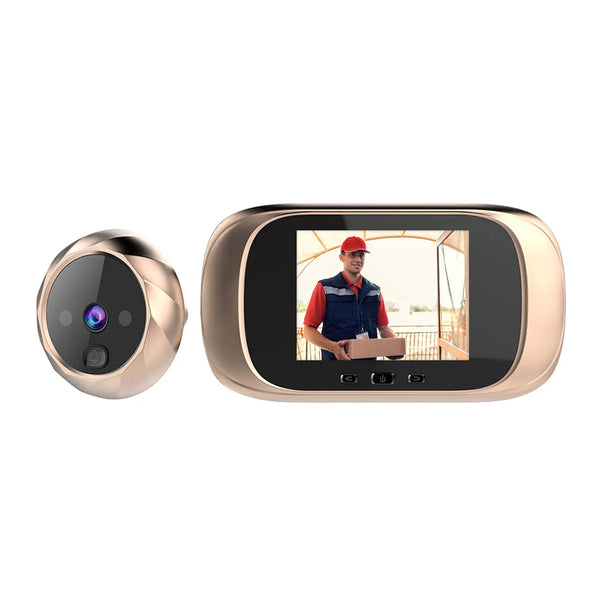 Wireless Digital Door Peephole LCD Display Door Viewer Night Vision Camera with Doorbell Function Gold