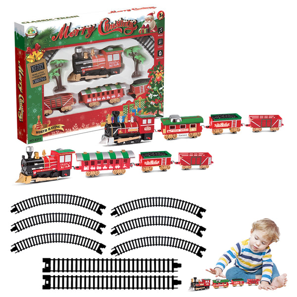 Electric Track Train Rail Car Compartment Christmas Toys Classic Track Train Set