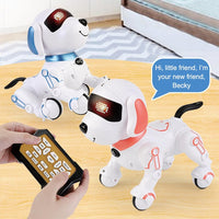 Kids Interactive Robot Dog Toy Remote Control Toy Programmable RC Pet Dog Pink