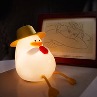 USB Rechargeable Cute Duck Night Light Silicone Nursery Lamp