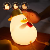 USB Rechargeable Cute Duck Night Light Silicone Nursery Lamp