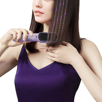 Portable Hair Straightener Rechargeable Negative Ion Straightening Comb Purple