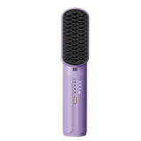 Portable Hair Straightener Rechargeable Negative Ion Straightening Comb Purple