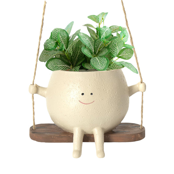 Swing Face Planter Pot Creative Hanging Resin Succulent Flower Plant Pot